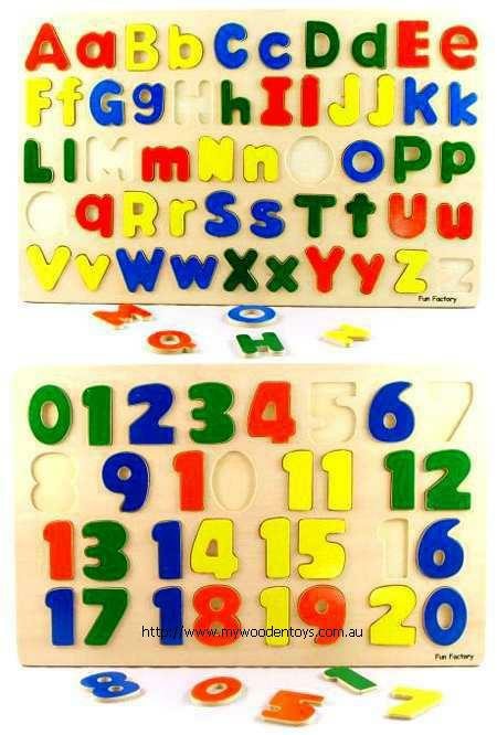 Educational Puzzles Alphabet and Numbers