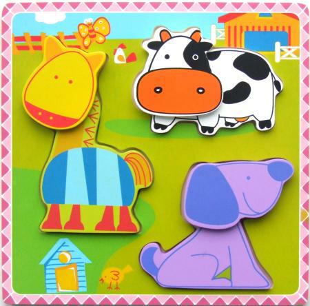 Wooden Crazy Farm Animals Puzzle