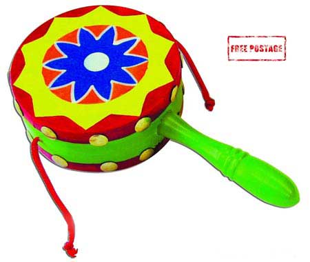 Product Image: Wooden Hand Held Rattle Drum