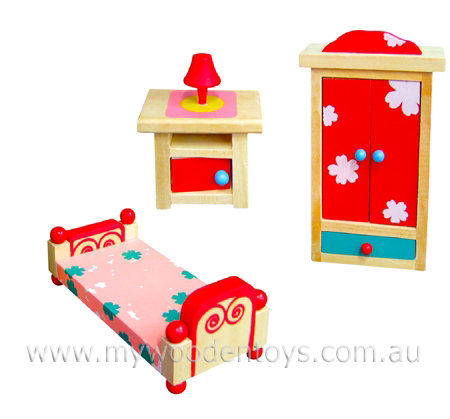 Doll Furniture Bedroom Set Wooden