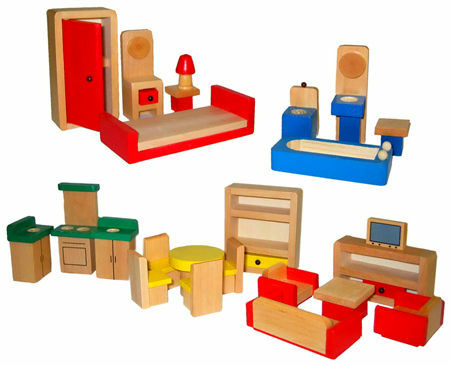 Wooden Dolls House Furniture Set is a lovely set of wooden toy 