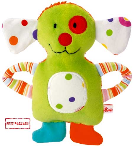 Kathe Kruse Soft Toy Rattle Dog
