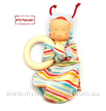 Kathe Kruse Rainbow Baby Stripy Teething Toy