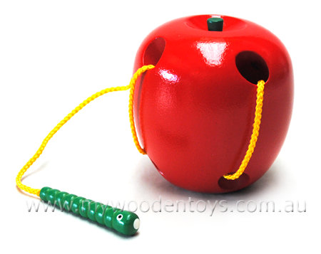 Product Image: Wooden Lacing Apple With Worm
