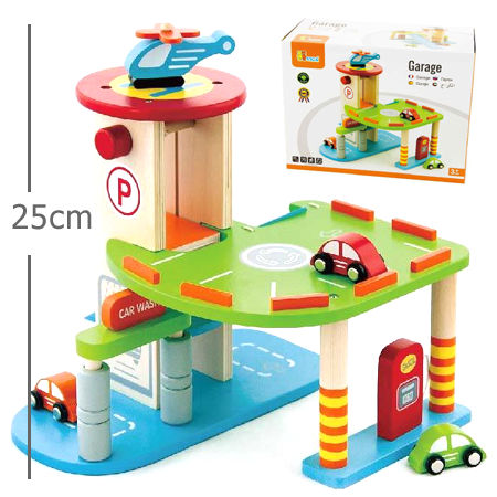 Mini Wooden Garage Playset