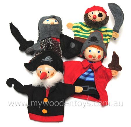 Finger Puppets Wooden Pirates
