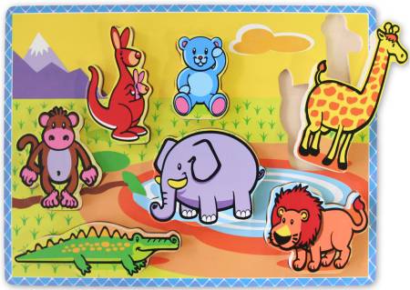 Thick Wooden Wild Animals Puzzle