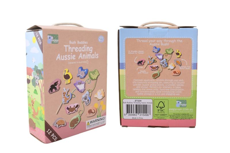 Australian Animals Threading Lacing Toy Set