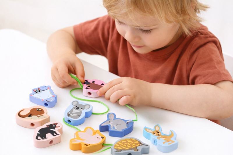 Australian Animals Threading Lacing Toy Set