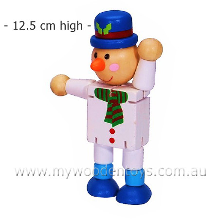 Christmas Wooden Bendable Snowman