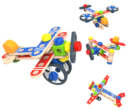 Wooden DIY Construction Set Planes