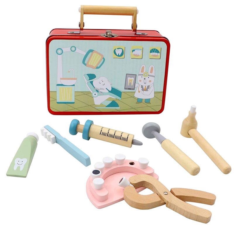 Dentist Tin Suitcase Wooden Playset