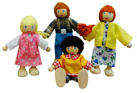 Wooden Toys Doll Family White