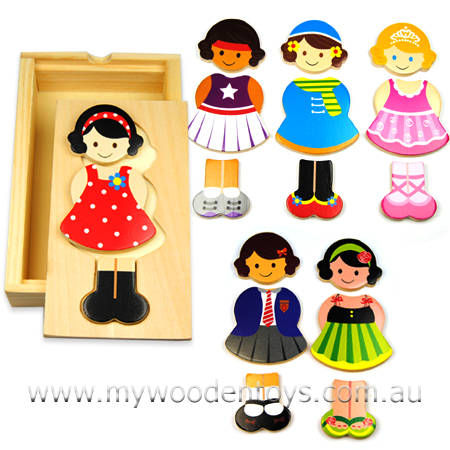 Wooden Puzzle Dress Up Girl