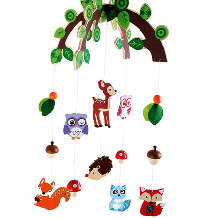 Wooden Wild Animals Mobile