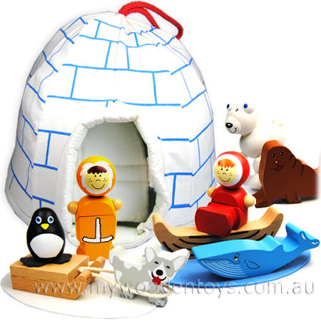 Inuit Igloo Wooden Playset