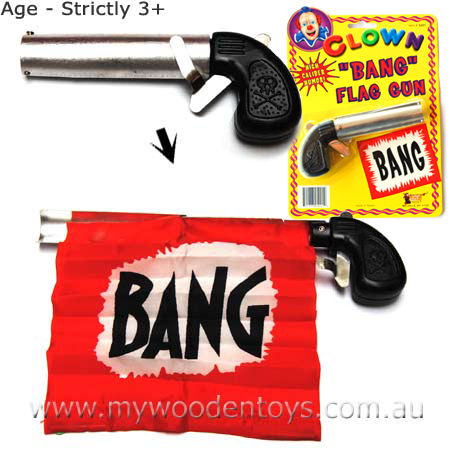 Joke Clown Bang Flag Gun