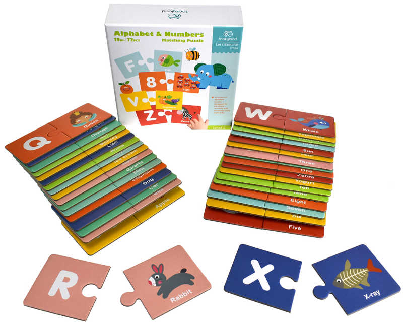 Letters Numbers Matching Puzzle Cards