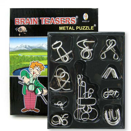 Metal IQ Puzzles Set Of 10