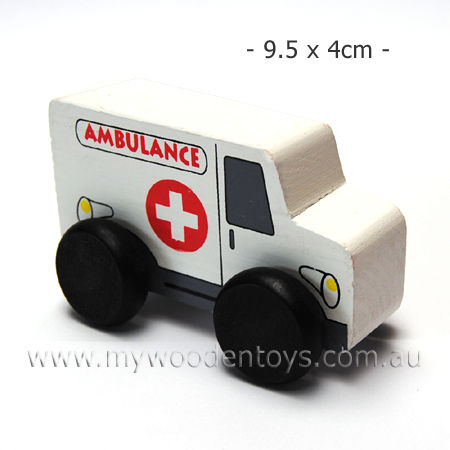 Mini Wooden Toy Ambulance