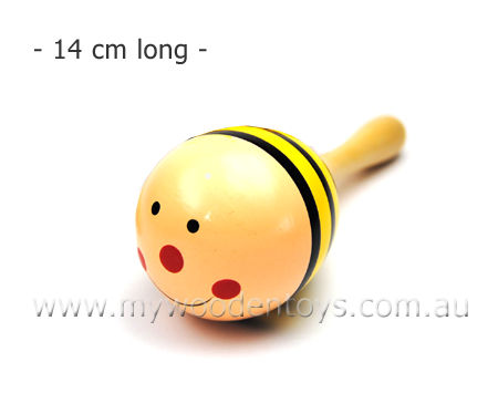 Mini Wooden Bee Single Maraca