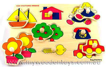 Wooden Toys Puzzle with Knobs