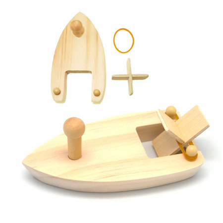 Rubber Band Powered Wooden Paddle Boat at My Wooden Toys