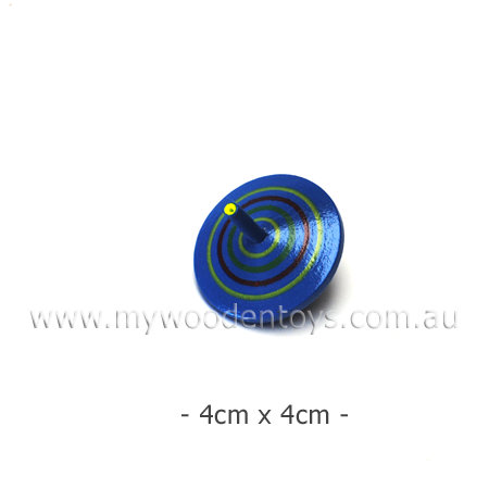 Wooden Spinning Top Blue