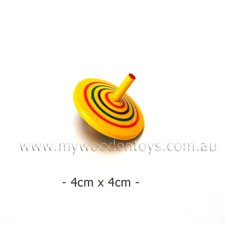 Wooden Spinning Top Yellow