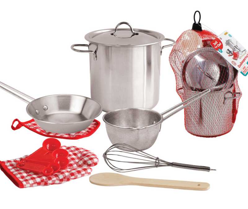 stainless steel toy kitchen set