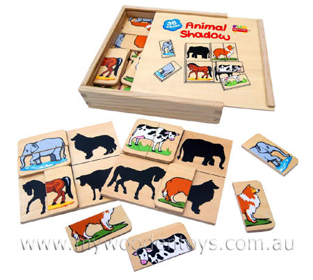 Wooden Animal Shadow Puzzle