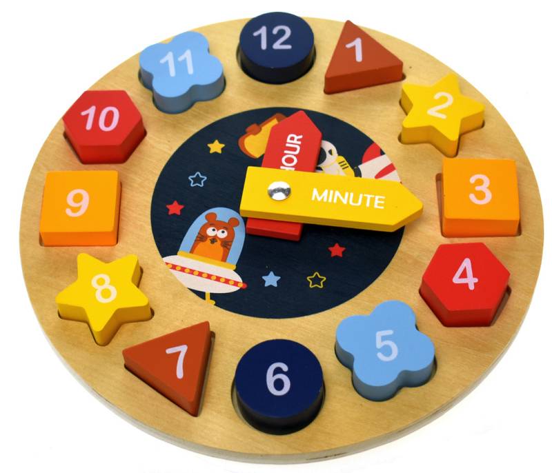 Wooden Clock Puzzle Space