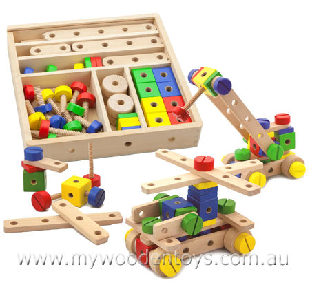 Wooden Toy Construction Set