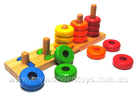 Wooden Counting Stacking Rings Educational Toy My Wooden Toys