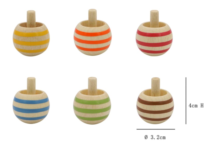 6 Flip Over Spinning Tops My Wooden Toys