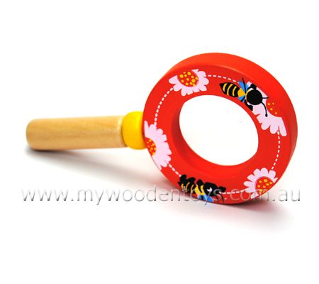 Wooden Bee Magnifying Glass Orange