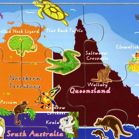 Wooden Jigsaw Puzzle Map of Australia - MyWoodenToys
