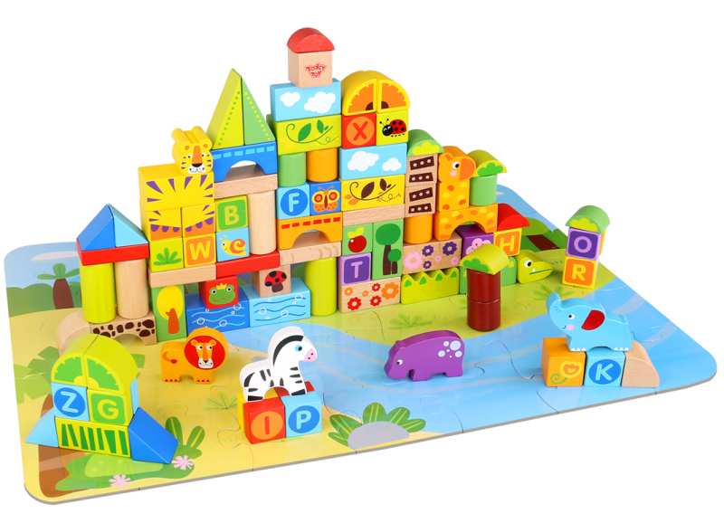 Wooden Blocks Jungle 135 Pieces My Wooden Toys