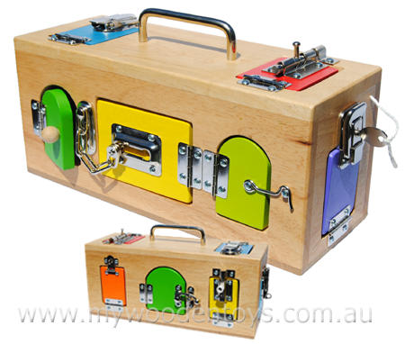 Wooden Toy Lock Activity Box at My Wooden Toys