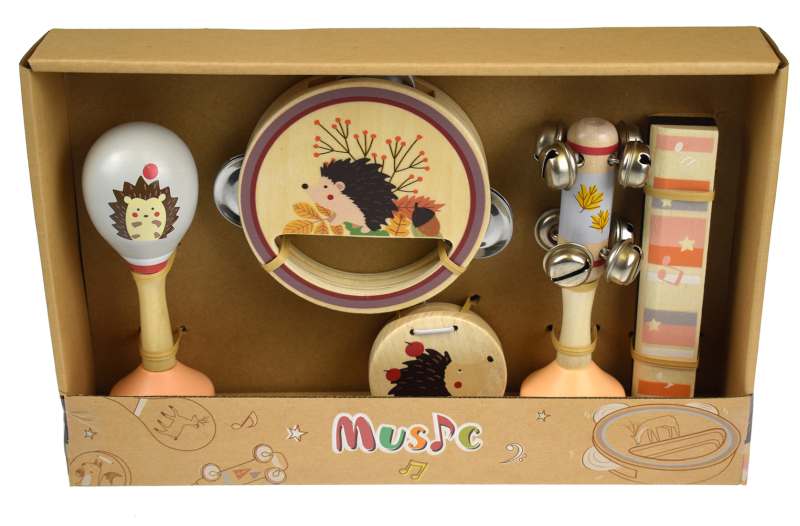 Random Musical Set Music Set Hedgehog 5pc at My Wooden Toys