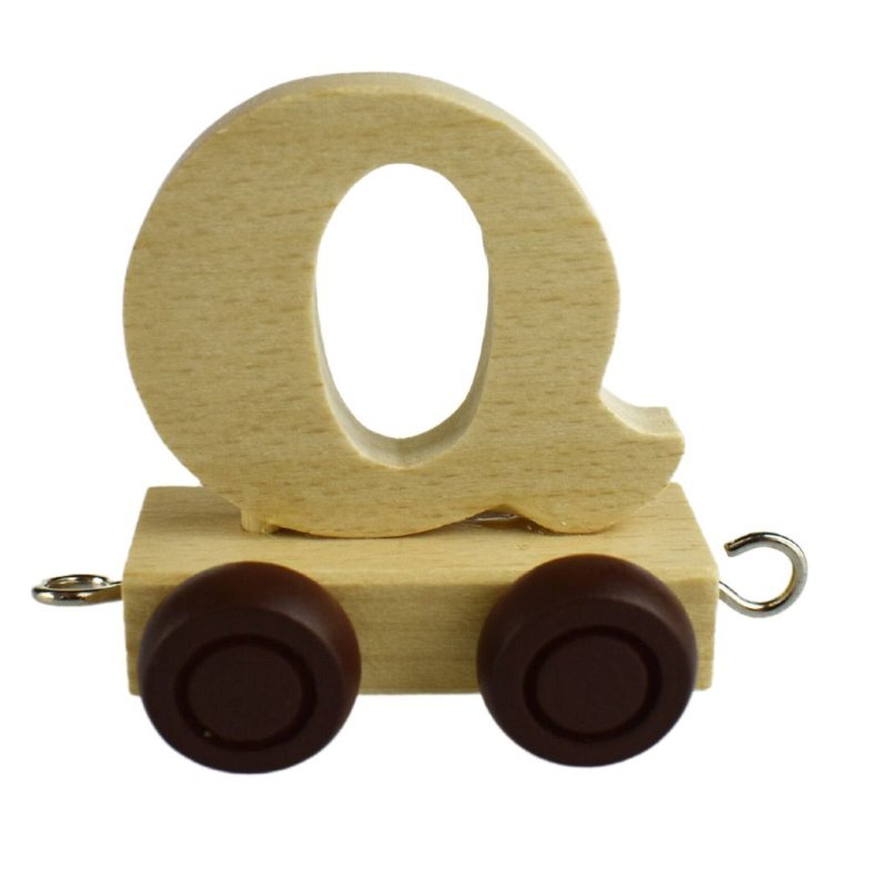 Wooden Name Train Letter Q