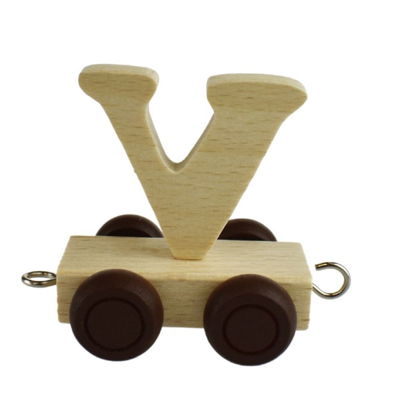 Wooden Name Train Letter V