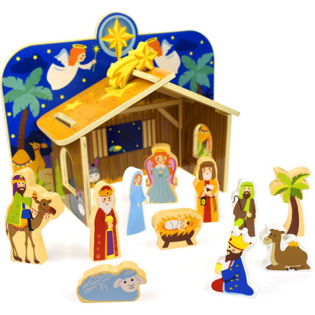 Wooden Nativity Scene