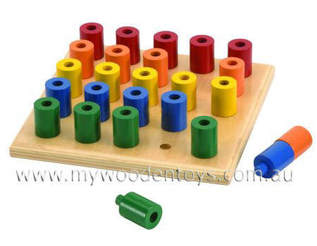 Stacking Wooden Peg Board Toy