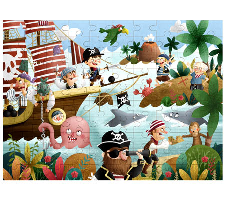 Wooden Pirate Puzzle 100 Pieces