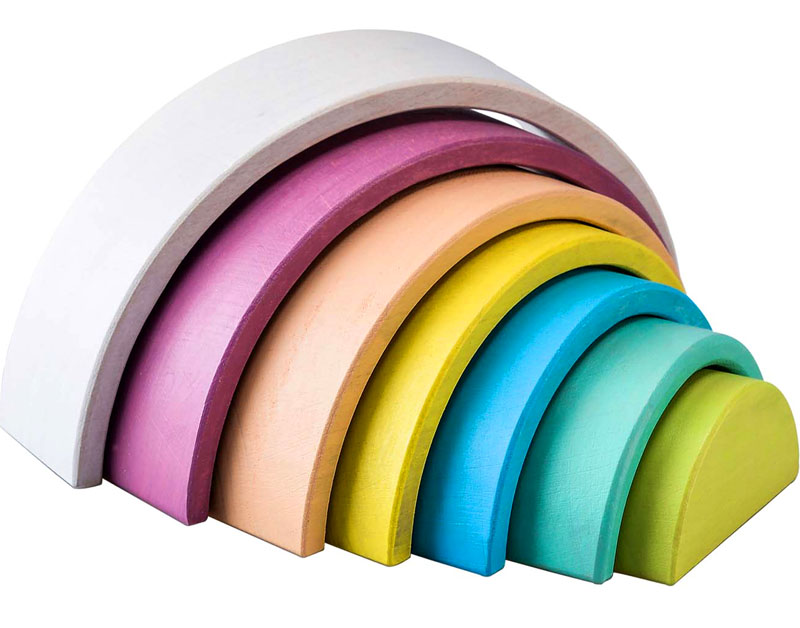 Wooden Rainbow Nesting Stacker