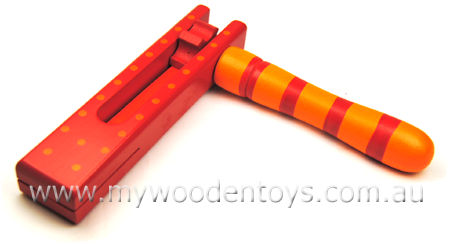 Wooden Spinning Rattle Red