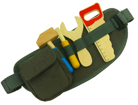 wooden tool belt toy