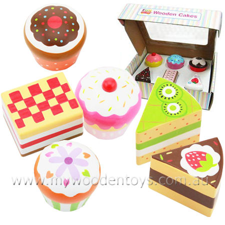 Wooden Cakes Toy Play Set