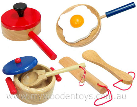 Wooden Toys Cooking Saucepan Set